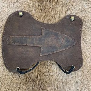 leather armguard with stamped arrowhead