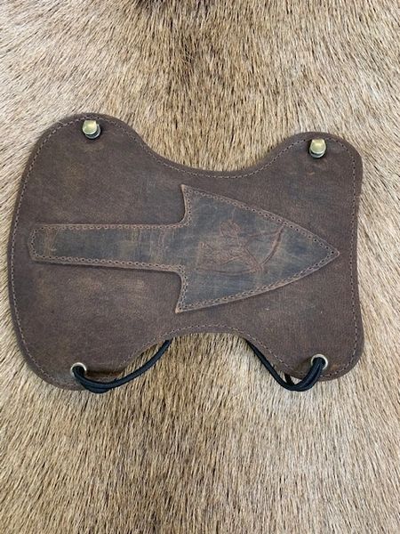 leather armguard with stamped arrowhead